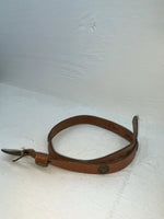 New Brown Genuine Leather Acme Gold Pendent 28” Belt #4642 NN-22