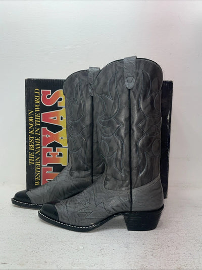 New Men’s Gray Texas Brand Cowboy Boots. 1082 8 D. 3-136