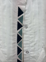 New Women’s H Bar C White Designed Long Sleeve Button Up Size 36 KK-35