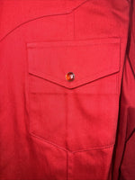 New Men’s Red Western Express Pearl Snap Long Sleeve Shirt. Medium I-37