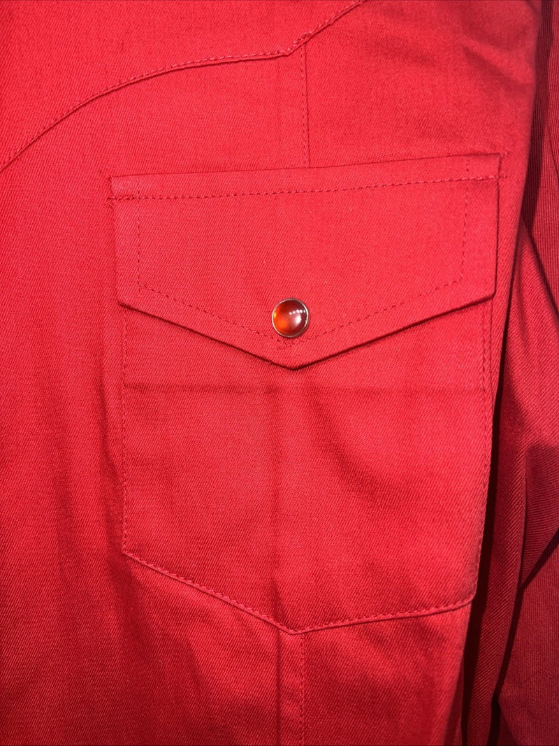New Men’s Red Western Express Pearl Snap Long Sleeve Shirt. Medium I-37