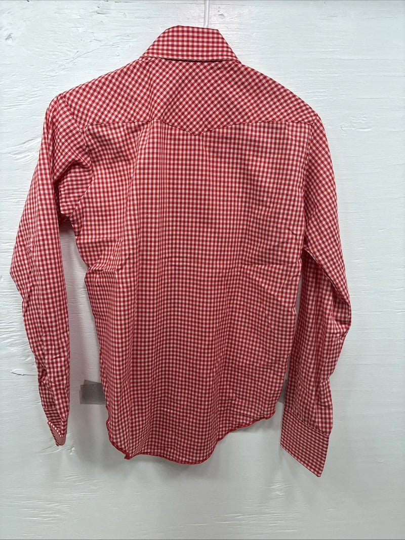 New Kids Dickson Jenkins Red Checker Long Sleeve Pearl Snap Size 16 CC-91