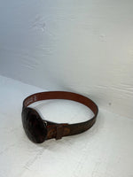 New Brown Genuine Leather Double S Tooled Fish 26” Belt #3012802 JJ-145