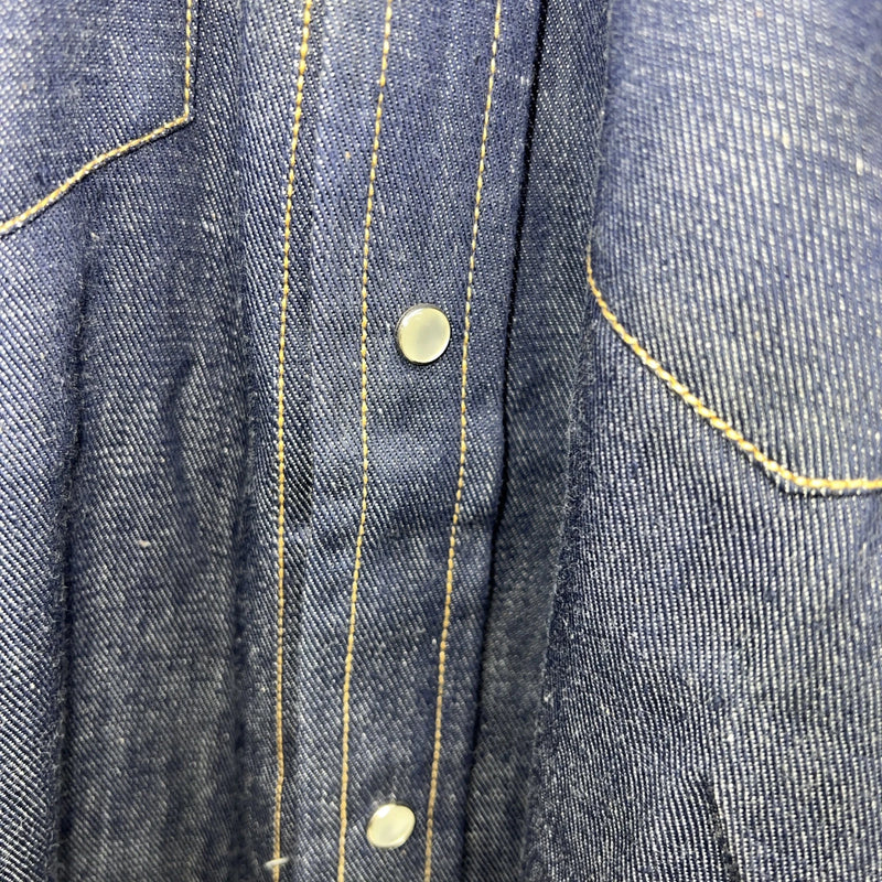 New Men’s Champion Western Blue Jean Long Sleeve Pearl Snap Small B-52