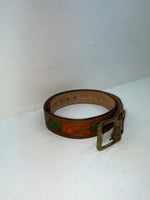 New Brown Genuine Leather Tooled 34” Belt Z-95