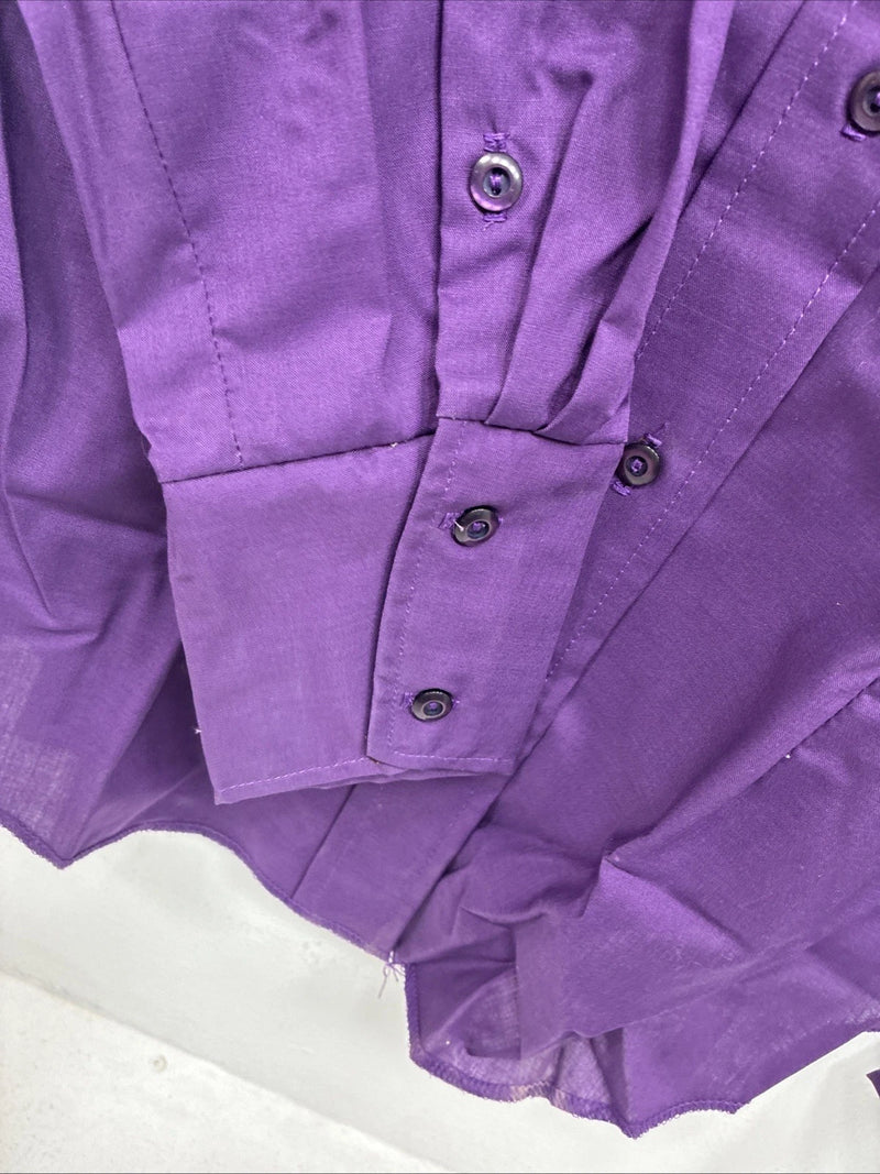 New Women’s Tem Tex Purple Long Sleeve Pearl Snap Size 38 II-21