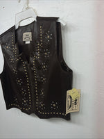 New Women’s 1849 Authentic Ranchwear Brown Western Show Vest Medium E-608