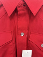 New Kids White Horse Red Long Sleeve Pearl Snap Size 1 DD-153