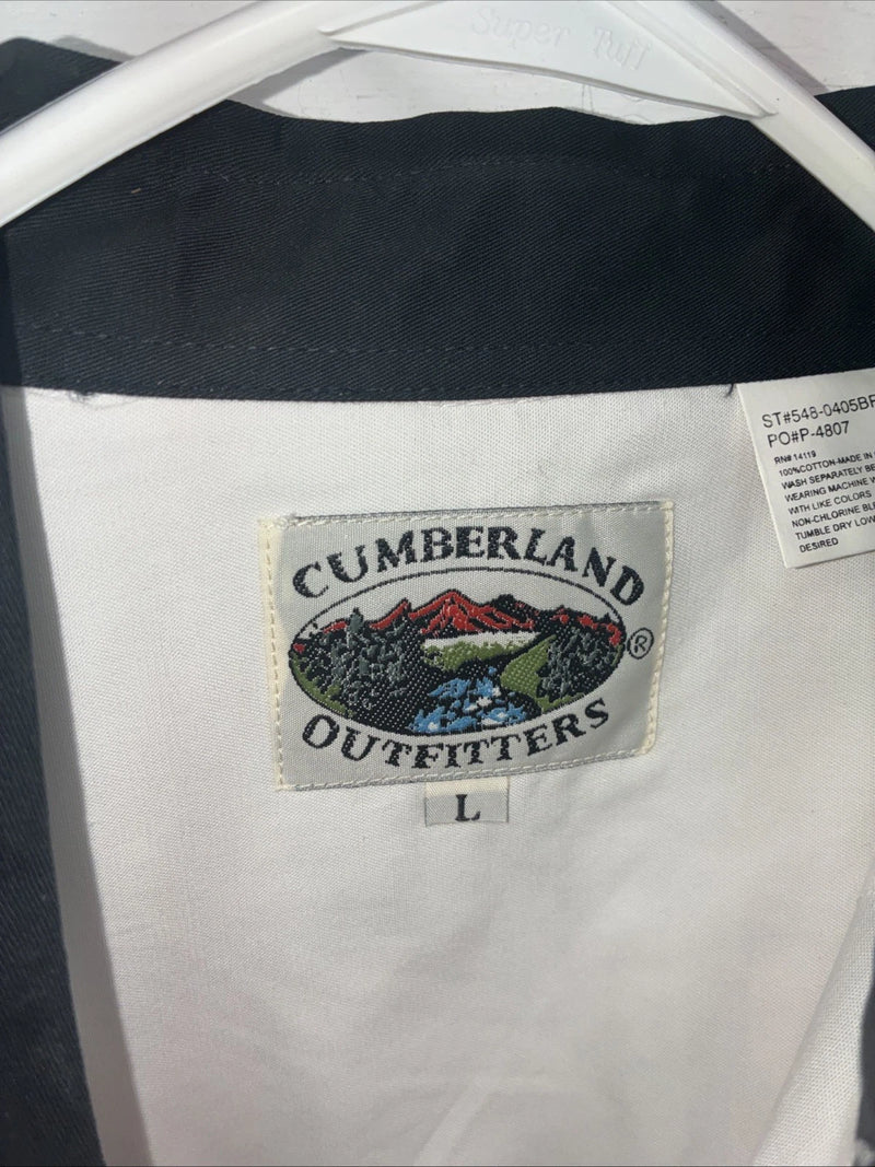 New Men’s Cumberland White Purple Western Long Sleeve Pearl Snap Large V-63