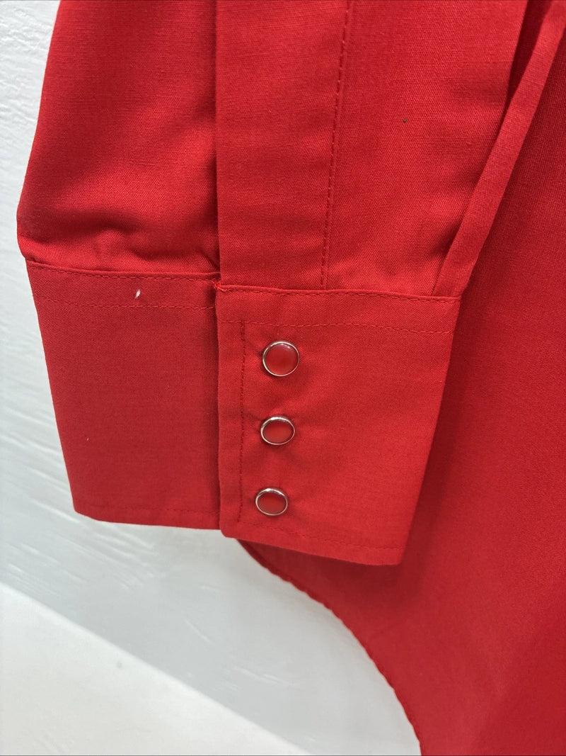 New Men’s ELY Cattleman Western Red Long Sleeve Pearl Snap 16.5 Large V-45
