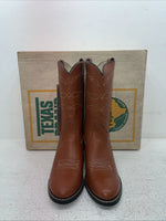 New Men’s Brown Texas Brand Cowboy Boots. B 111 5.5 5 1/2 D. 1-22