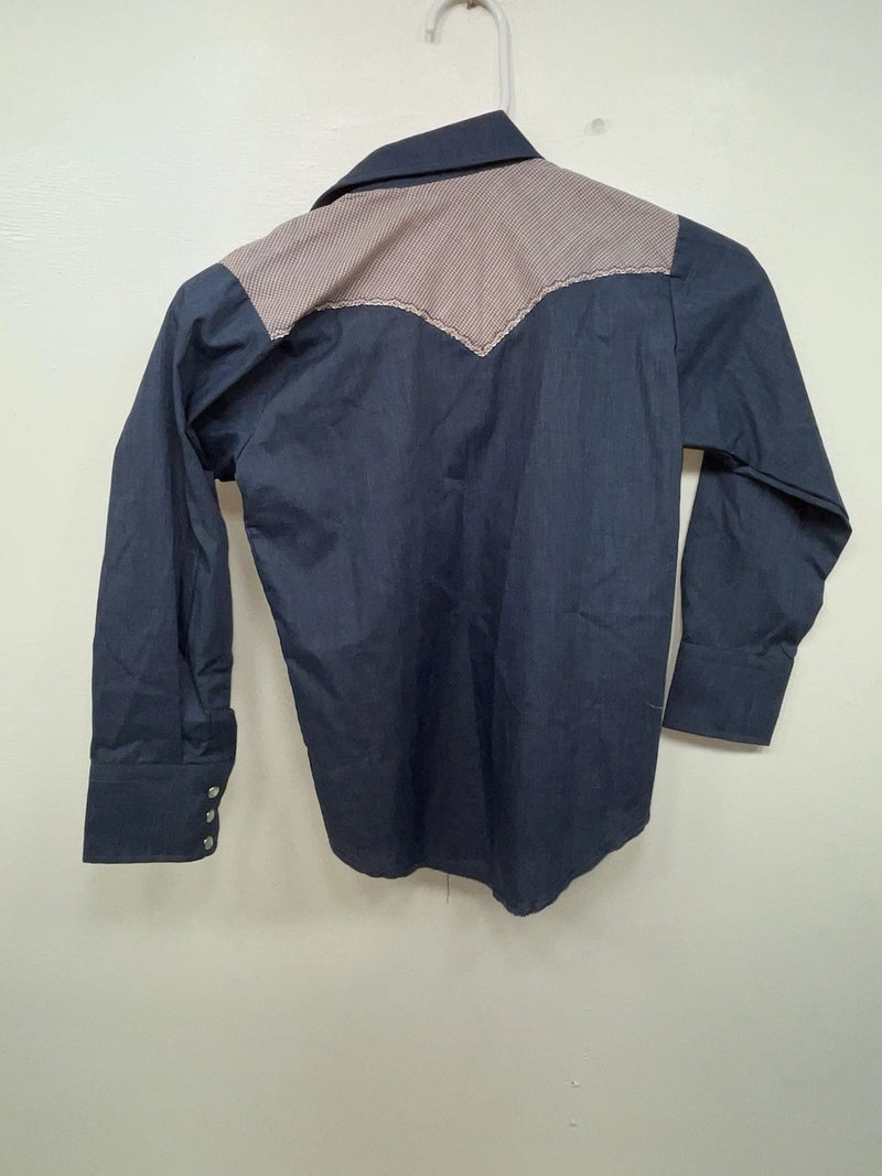New Women’s Blue Long Sleeve Button Up Shirt 3B-108 