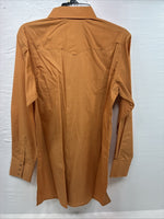 New Men’s White Horse Orange Simple Western Long Sleeve Pearl Snap Medium J-84