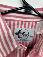 New Women’s Denver Pink Stripe Long Sleeve Pearl Snap Medium LL-101