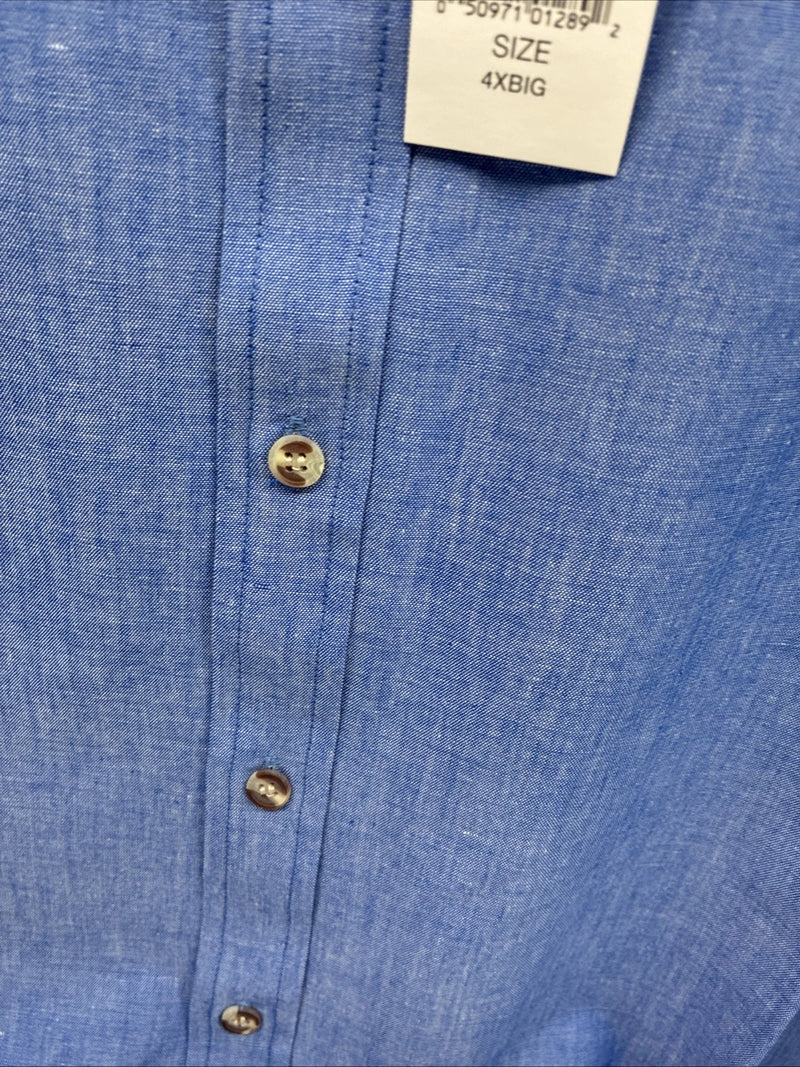 New Men’s ELY Cattleman Blue Long Sleeve Button Up 20.5 X 36 4XL E-66