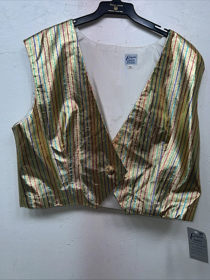 New Women’s Congress Classics Gold Rainbow Strip Vest #02013 XL WW-41