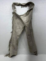 NOS Tan Show Chaps With Fringe Adjustable Waist 43” XL N-39