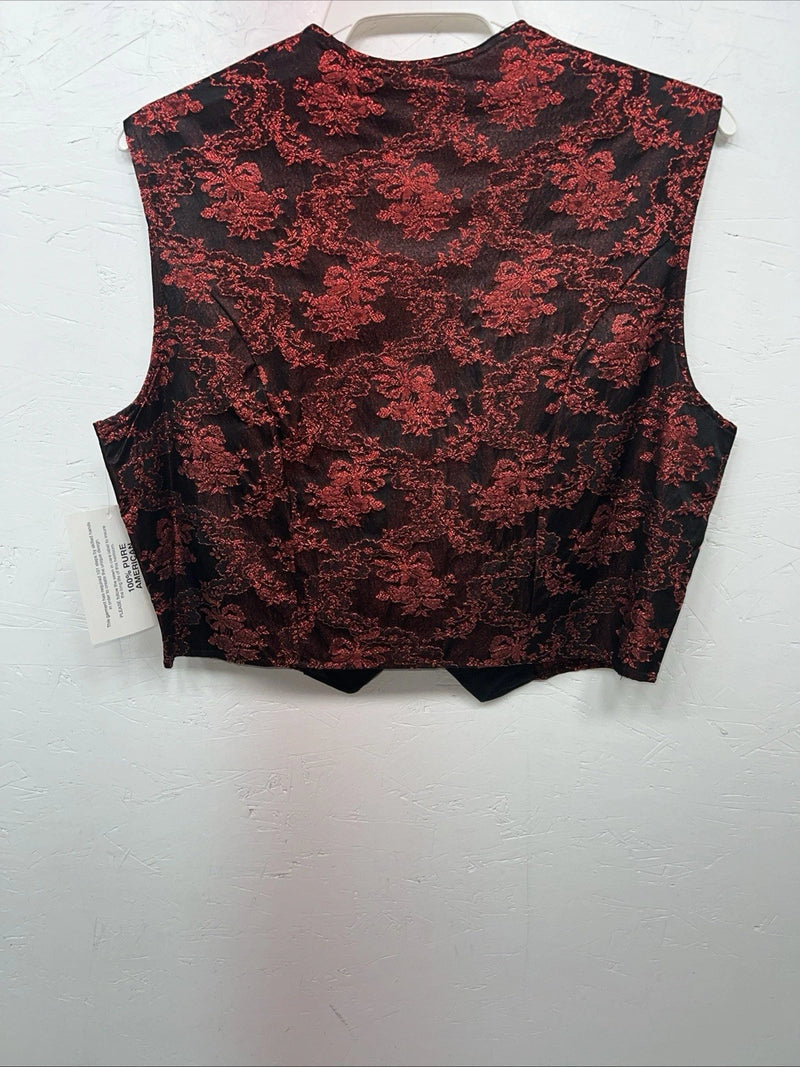 New Women’s 1849 Authentic Ranchwear Red Western Show Vest Large WW-72
