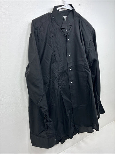 New Classix Black Long Sleeve Button Up English Shirt Medium II-35