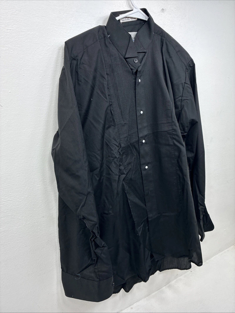 New Classix Black Long Sleeve Button Up English Shirt Medium II-35