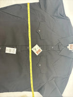 New Men’s  ELY Cattleman Black Long Sleeve Pearl Snap 16.5 X 34 Large V1-100