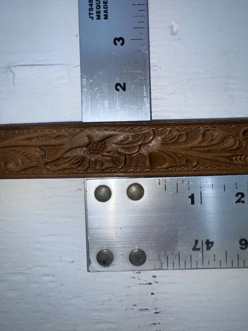 New Brown Genuine Leather Acme Tooled 28” Belt #5022 JJ-161
