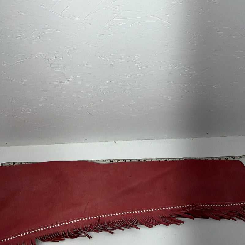 NOS Red Chap-Parel Show Chaps With Fringe Adjustable Waist 38” I-74