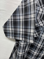 New Men’s ELY Cattleman Grey Black Short Sleeve Pearl Snap 3XL E-40