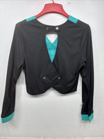 New Women’s Cowboy Threads Black Blue Long Sleeve Button Up Size Large TT-140