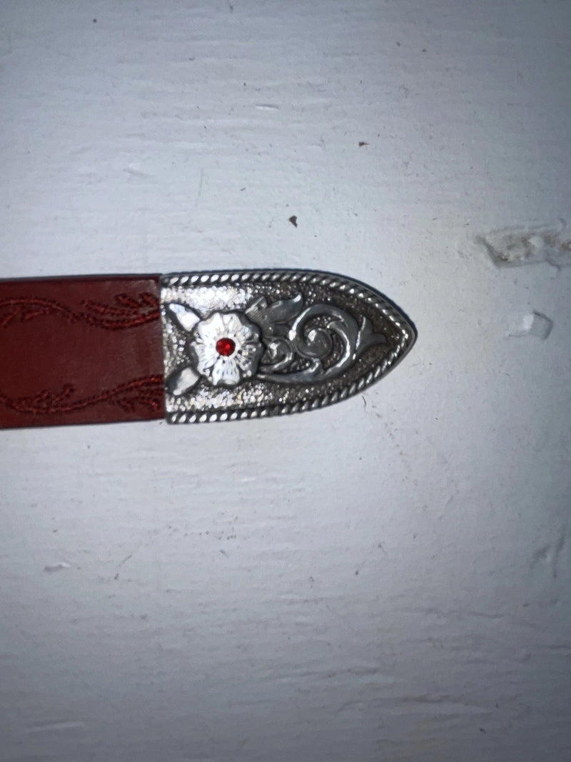 New Red Genuine Leather Nocona Stitched 28” Belt #N3418004 NN-42