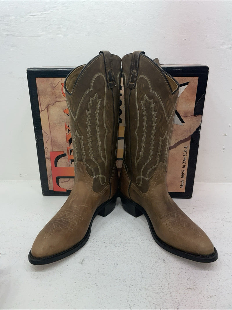 New Men’s Brown Texas Brand Cowboy Boots. 6244 9.5 9 1/2 D. 5-33