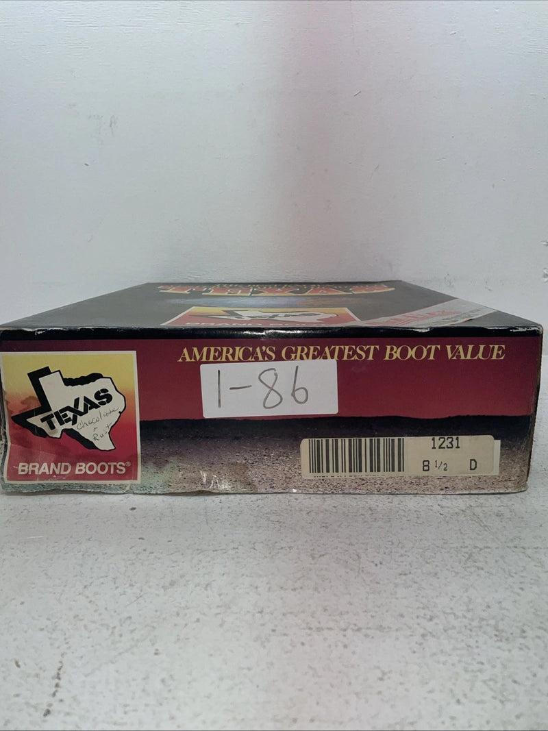 New Men’s Brown Texas Brand Cowboy Boots. 1231 8.5 8 1/2 D. 1-86