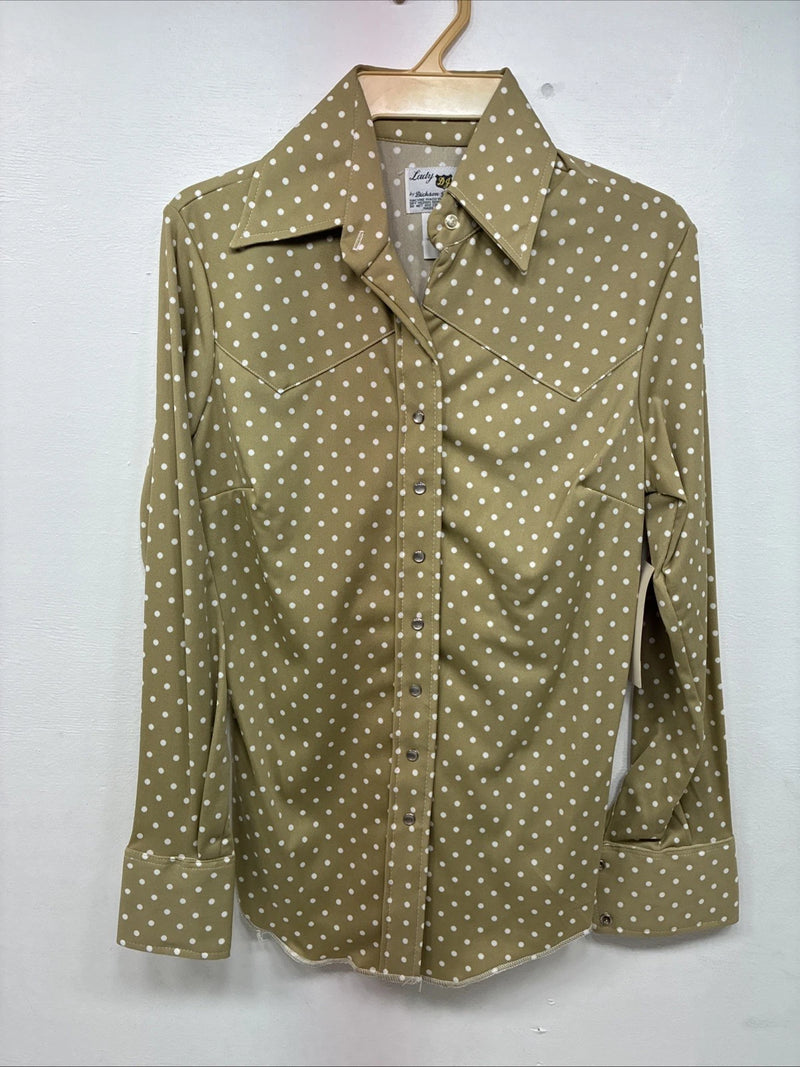 New Women’s Dickson Jenkins Green Dot Long Sleeve Pearl Snap Size 32 DD-97