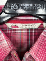 New Women’s Cumberland Pink plaid Long Sleeve Pearl Snap Small DD-98