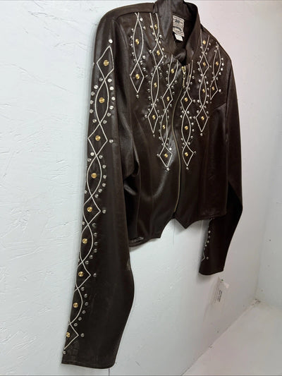 New Women’s 1849 Authentic Ranchwear Brown Western Show Short Jacket Small H-602