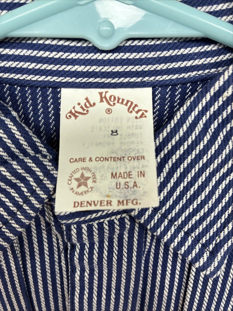 New Kids Denver Blue Stripe Long Sleeve Button Up Size 8 DD-135