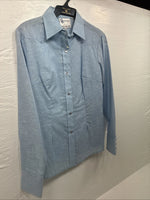 New Men’s DR Westerns Baby Blue Designed Long Sleeve Pearl Snap 10 Small J-50