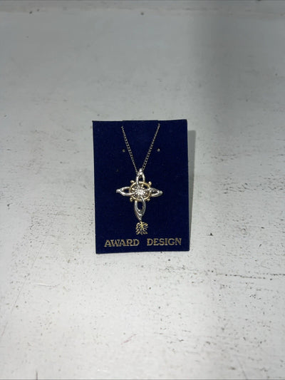 New Women’s Award Design Gold Silver Cross Necklace. 9180 A-73