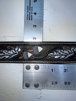 New Black Genuine Leather Perkies Tooled 30” Belt #8801 JJ-149