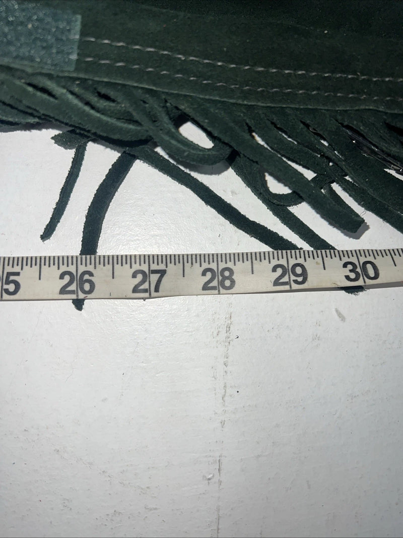 NOS Green Whitman Show Chaps With Fringe Adjustable Waist 44” L-23