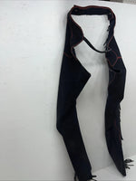 NOS Navy Red Show Chaps With Fringe Adjustable Waist 39” N-49