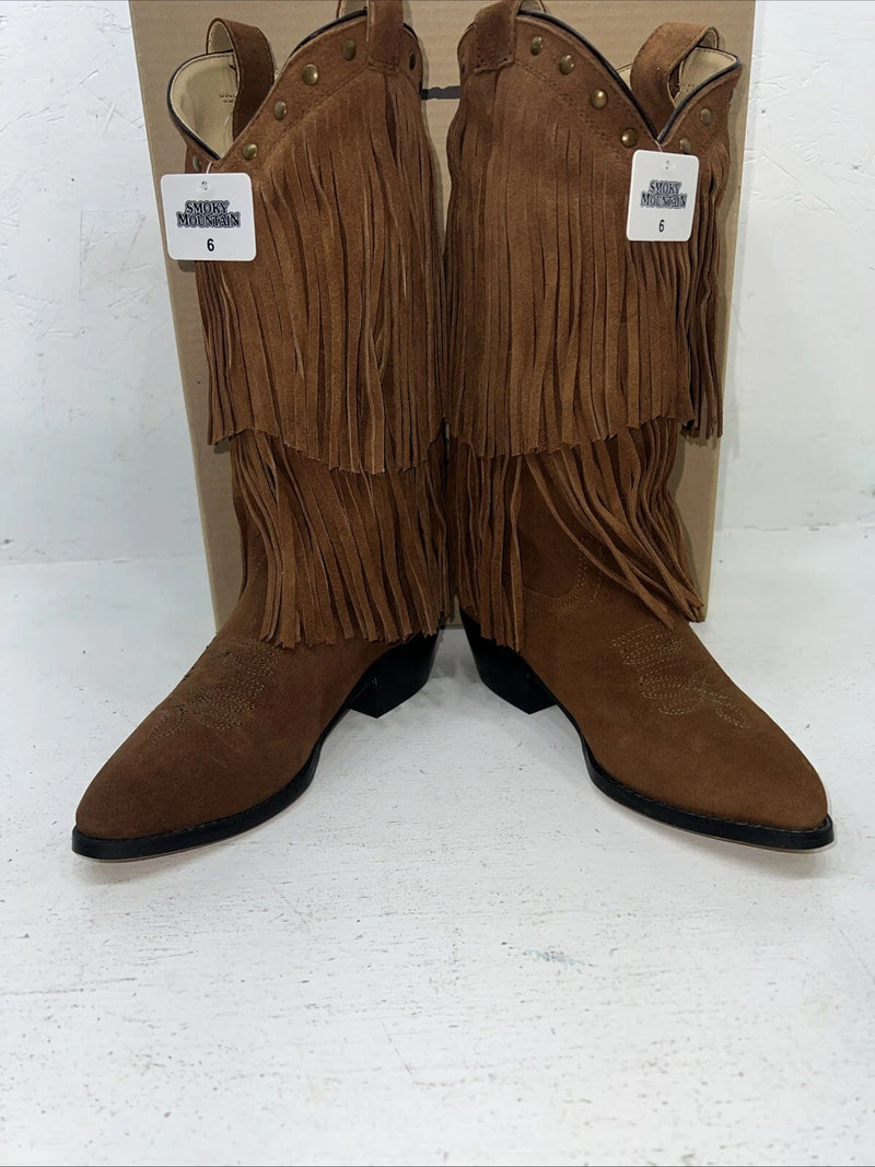 New Women’s Brown Fringe Smoky Mountain Cowboy Boots. 6566 6. 19-14