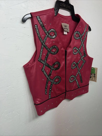 New Women’s 1849 Authentic Ranchwear Pink Western Show Vest Small H-601