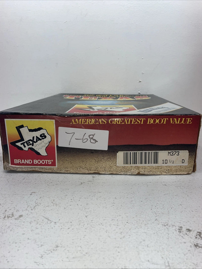 New Men’s Red Texas Brand Cowboy Boots. M 373 10.5 10 1/2 D. 7-68