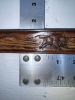 New Brown Genuine Leather Chambers Tooled 34” Belt #6971 JJ-61