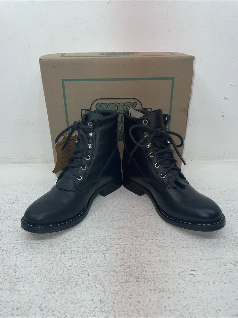 New Kids Black Lace Up Smoky Mountain Cowboy Boots. 3009 C 2. 23-140