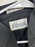 New Classix Black Long Sleeve Button Up English Shirt Medium II-35