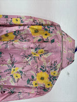 New Women’s Western Trends Pink Floral Long Sleeve Pearl Snap Size 10 MM-54