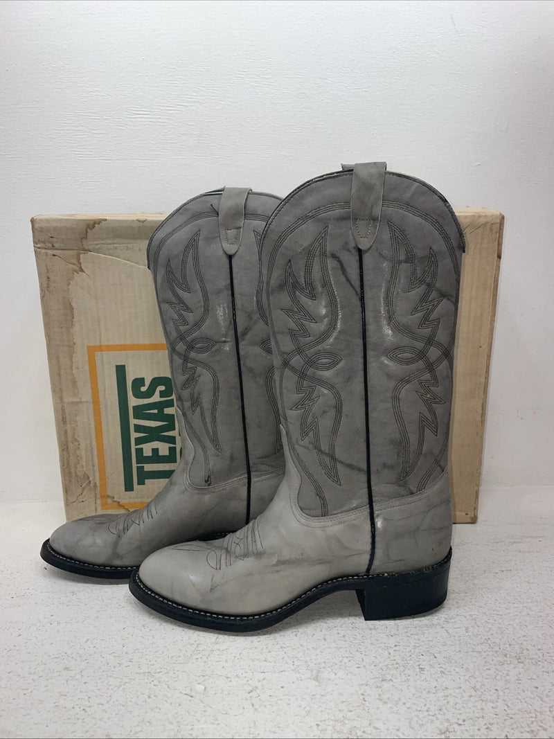 New Men’s Gray Texas Brand Cowboy Boots. 6802 8.5 8 1/2 D. 3-123