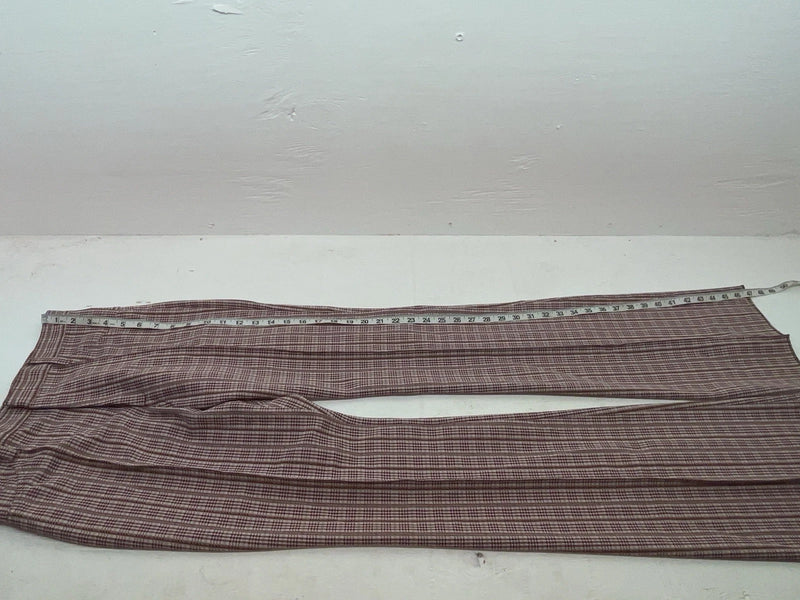 New Vintage Red Checkered Panhandle Slim Polyester Pants #8072 VV-107